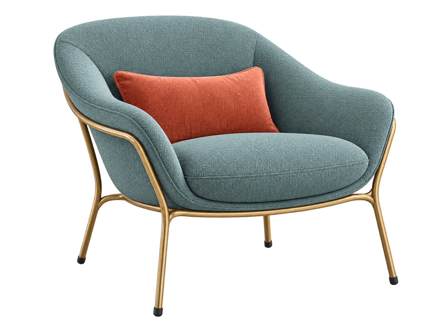 Green lounge chair isolated on a transparent background
