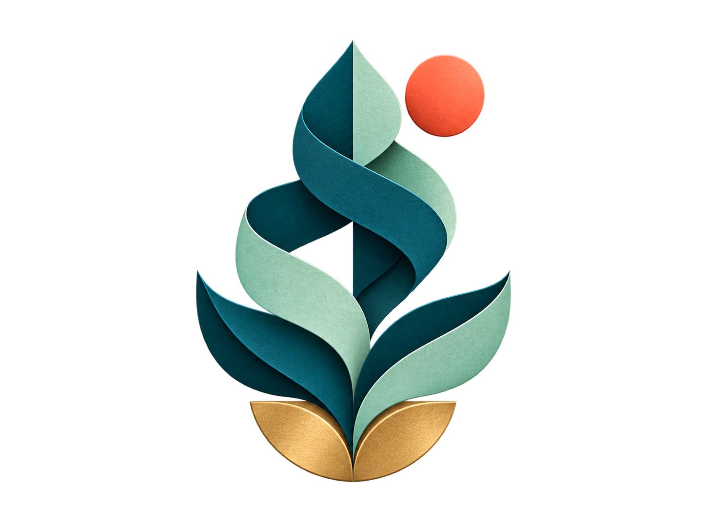 Folded paper brand mark isolated on a transparent background